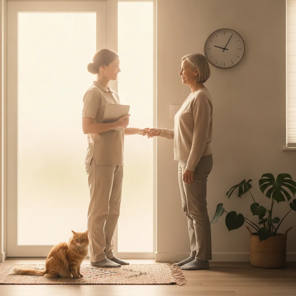 première intervention aide ménagère préparer
